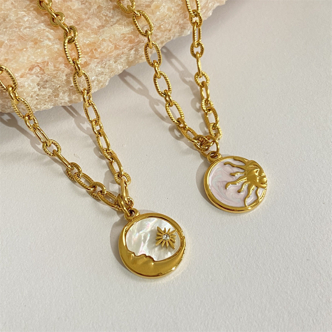 Levoire | Pendentif Soleil Et Lune En Acier Titan