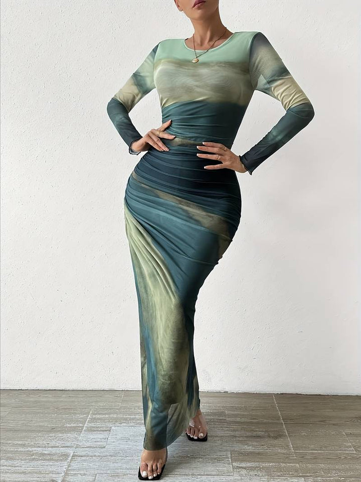 Levoire | Robe En Batik Ajustée Avec Encolure Ronde