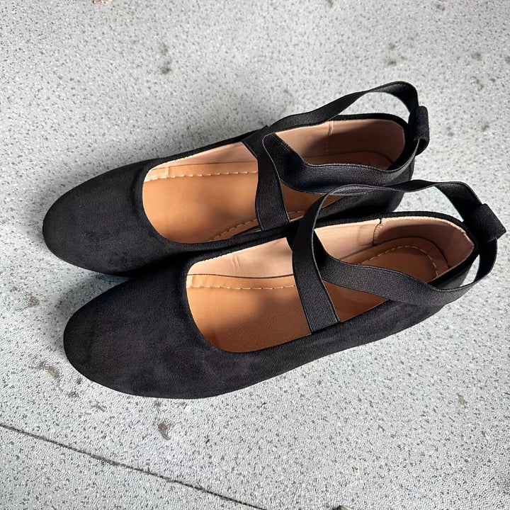 Levoire | Ballerines Simples Pour Femmes En Velours Respirant Noir