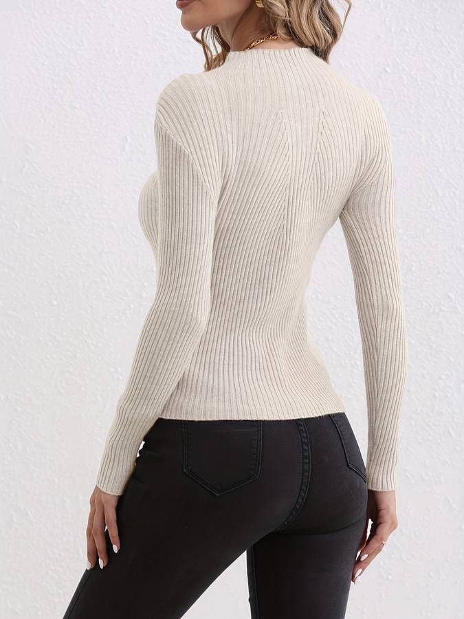 Levoire | Pull Décontracté À Col Roulé Côtelé