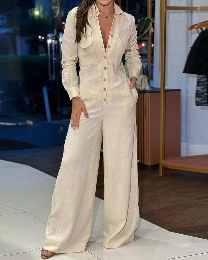 Levoire | Jumpsuit Large Pour Femmes Beige