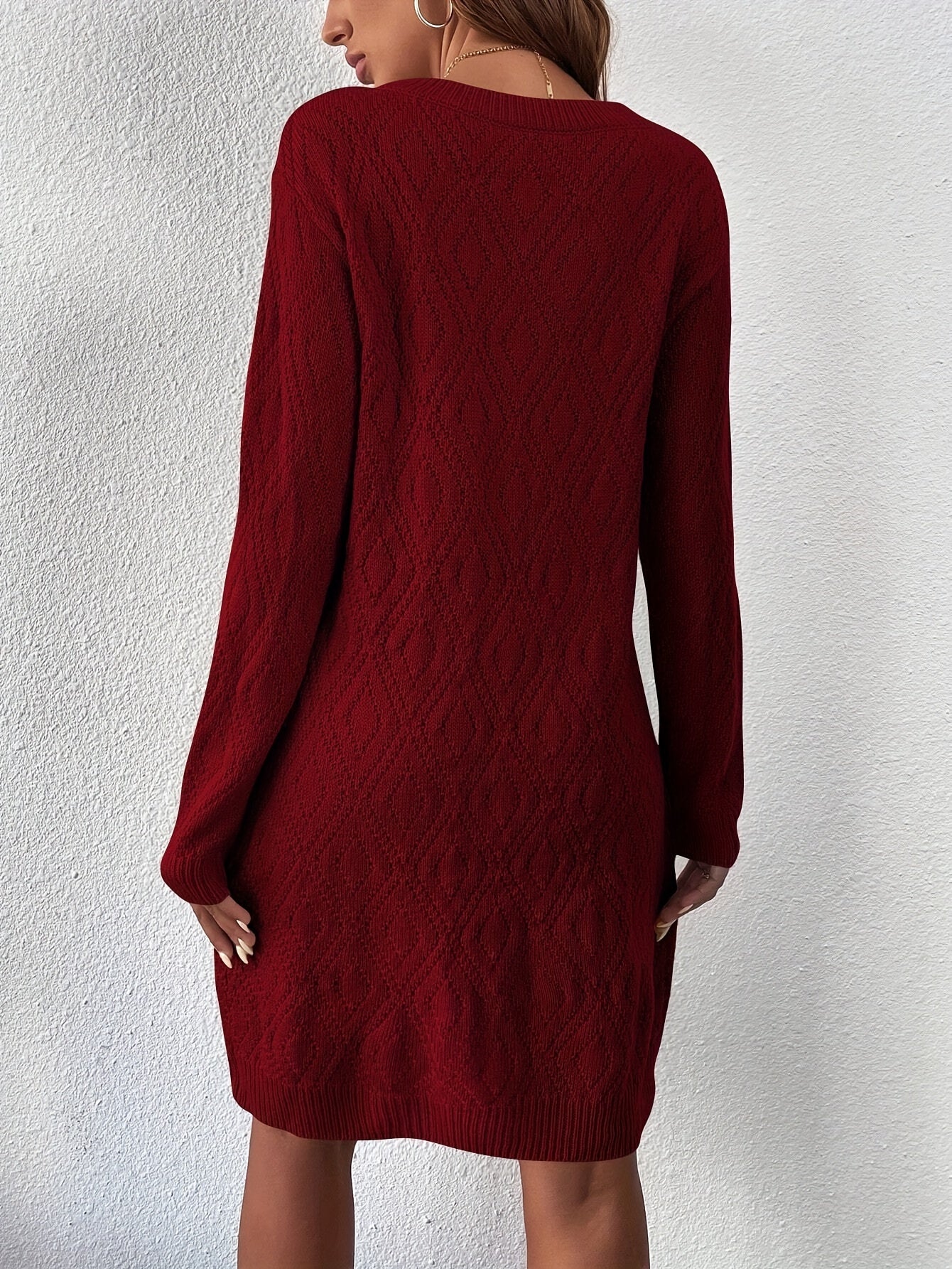 Levoire | Robe En Tricot À Manches Longues Avec Col Rond Et Ceinture