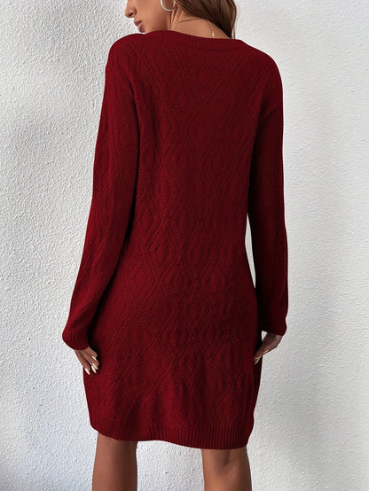 Levoire | Robe En Tricot À Manches Longues Avec Col Rond Et Ceinture