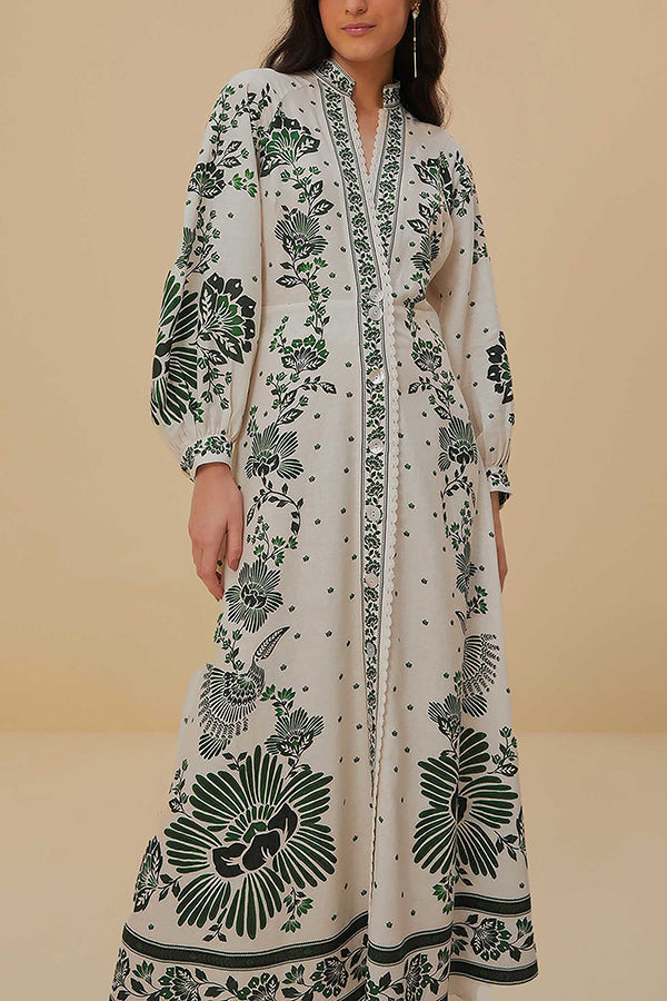 Levoire | Robe maxi à manches longues imprimée