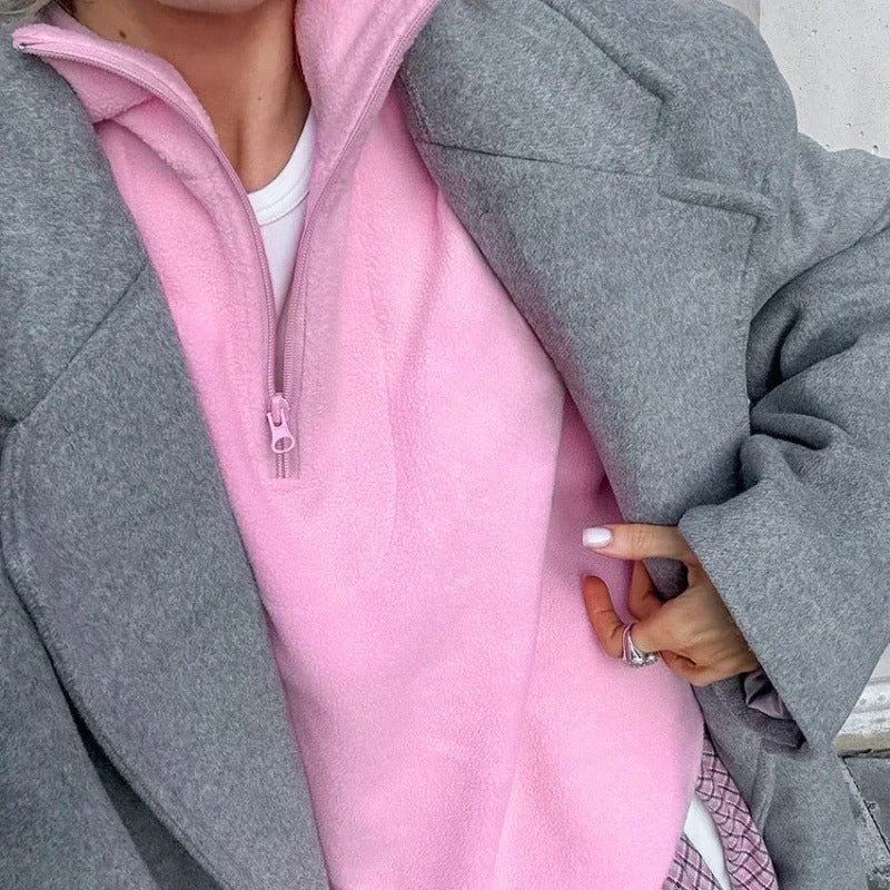 Levoire | Pull Fleece Avec Zip Court