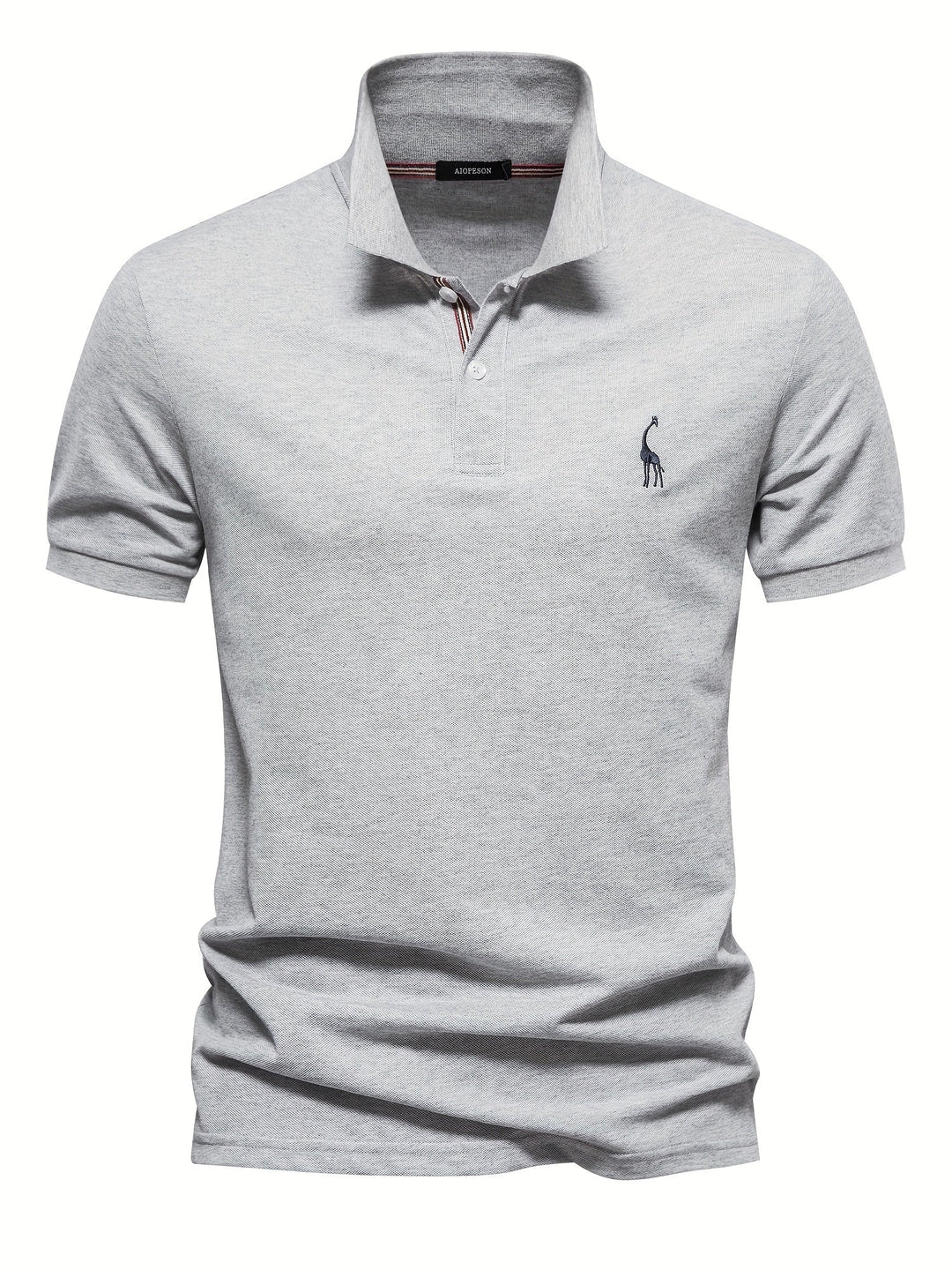 Levoire | Vêtements En Coton Mélangé Uni À Manches Courtes Avec Broderie De Girafe Gris clair