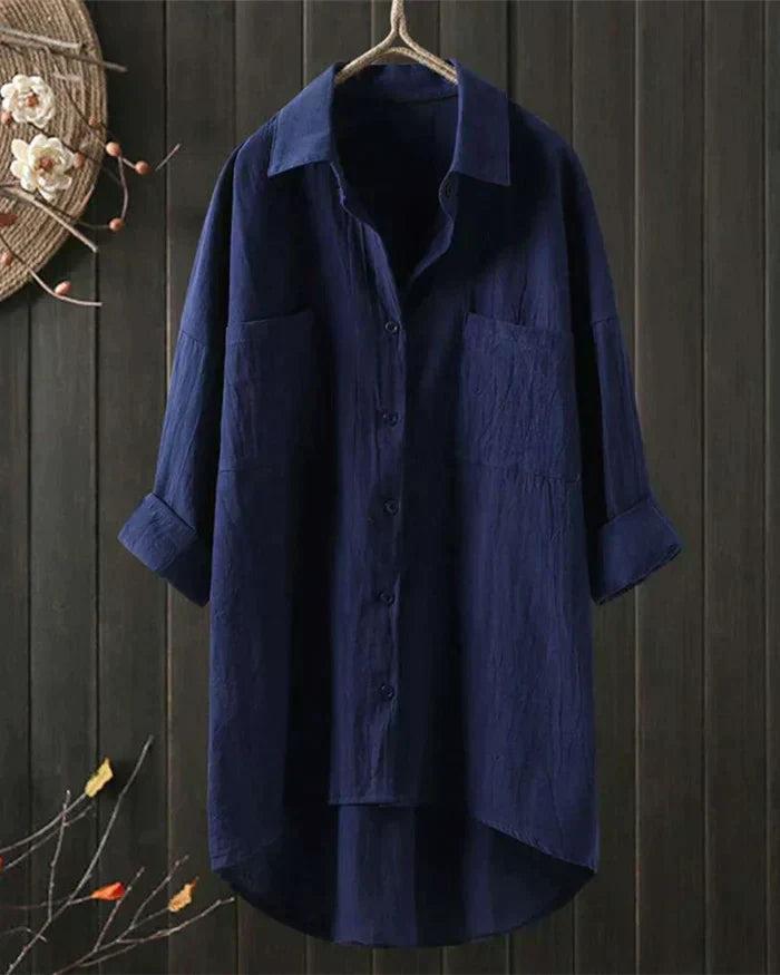 Levoire | Chemise En Lin Blanche Bleu