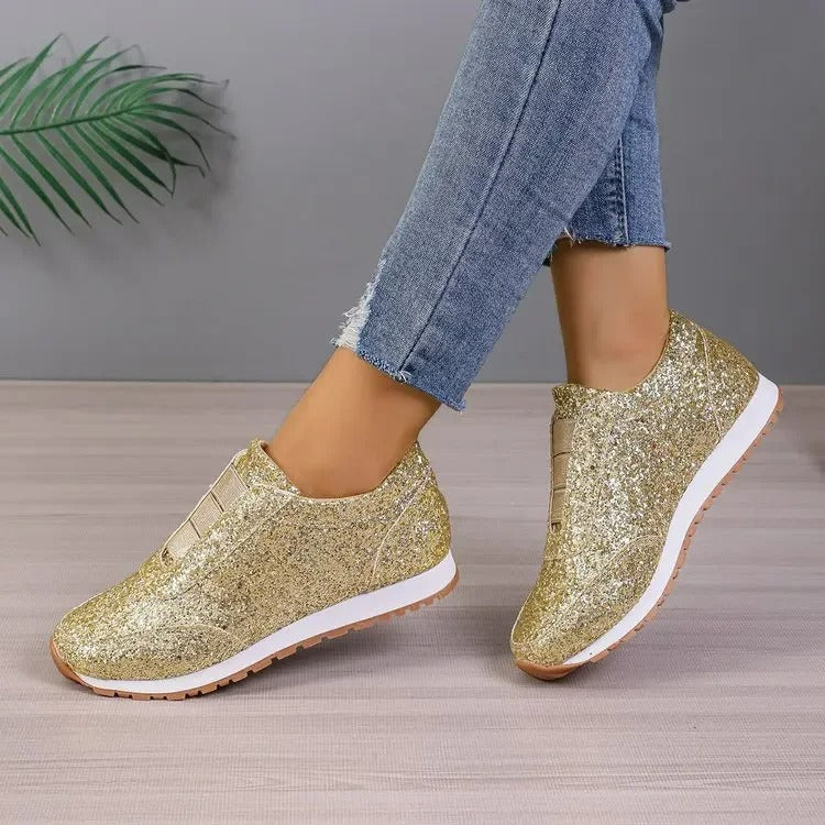 Levoire | Baskets À Paillettes Pour Femmes Or