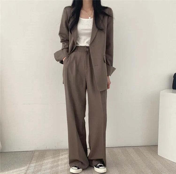 Levoire | Sur Mesure Blazer Et Pantalons Droits Set Pour Femmes