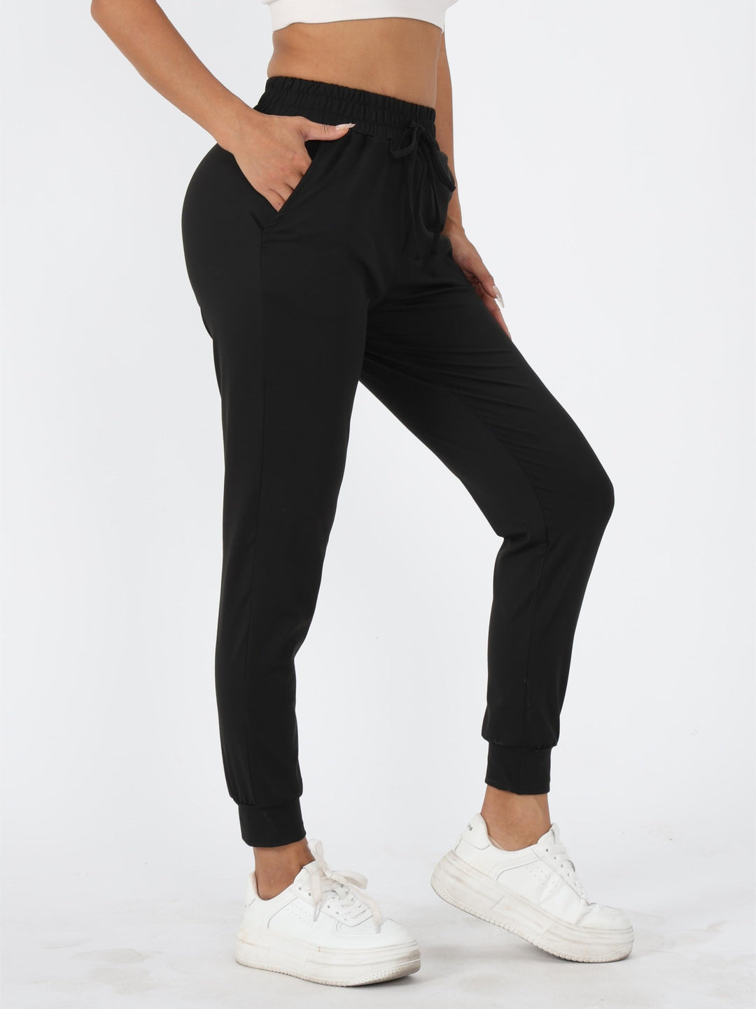 Levoire | Pantalons De Survêtement Unis Avec Poche Pour Courir Noir