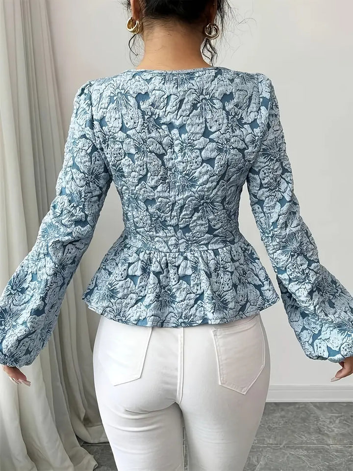 Levoire | Blouse Élégante Avec Motif Floral Et Manches Bouffantes