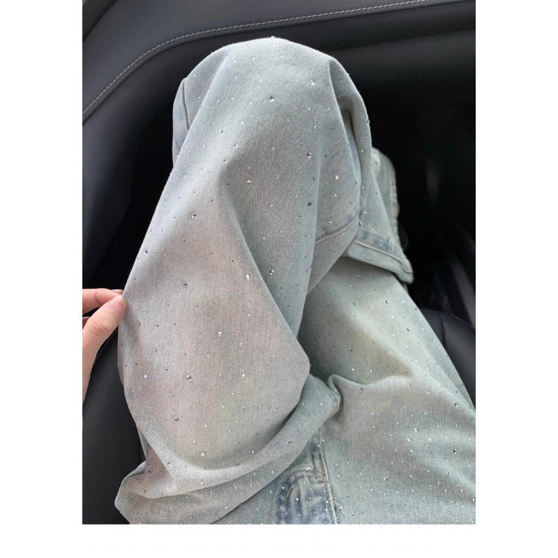 Levoire | Jean femme à jambe large avec des strass