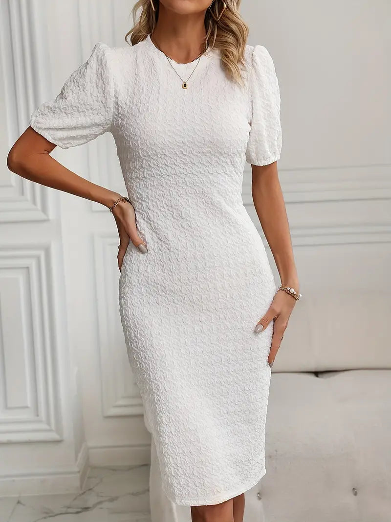 Levoire | Élégante, Robe Courte À Manches Courtes, Ajustée