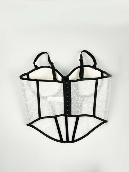 Levoire | Corset en filet transparent avec des détails en dentelle