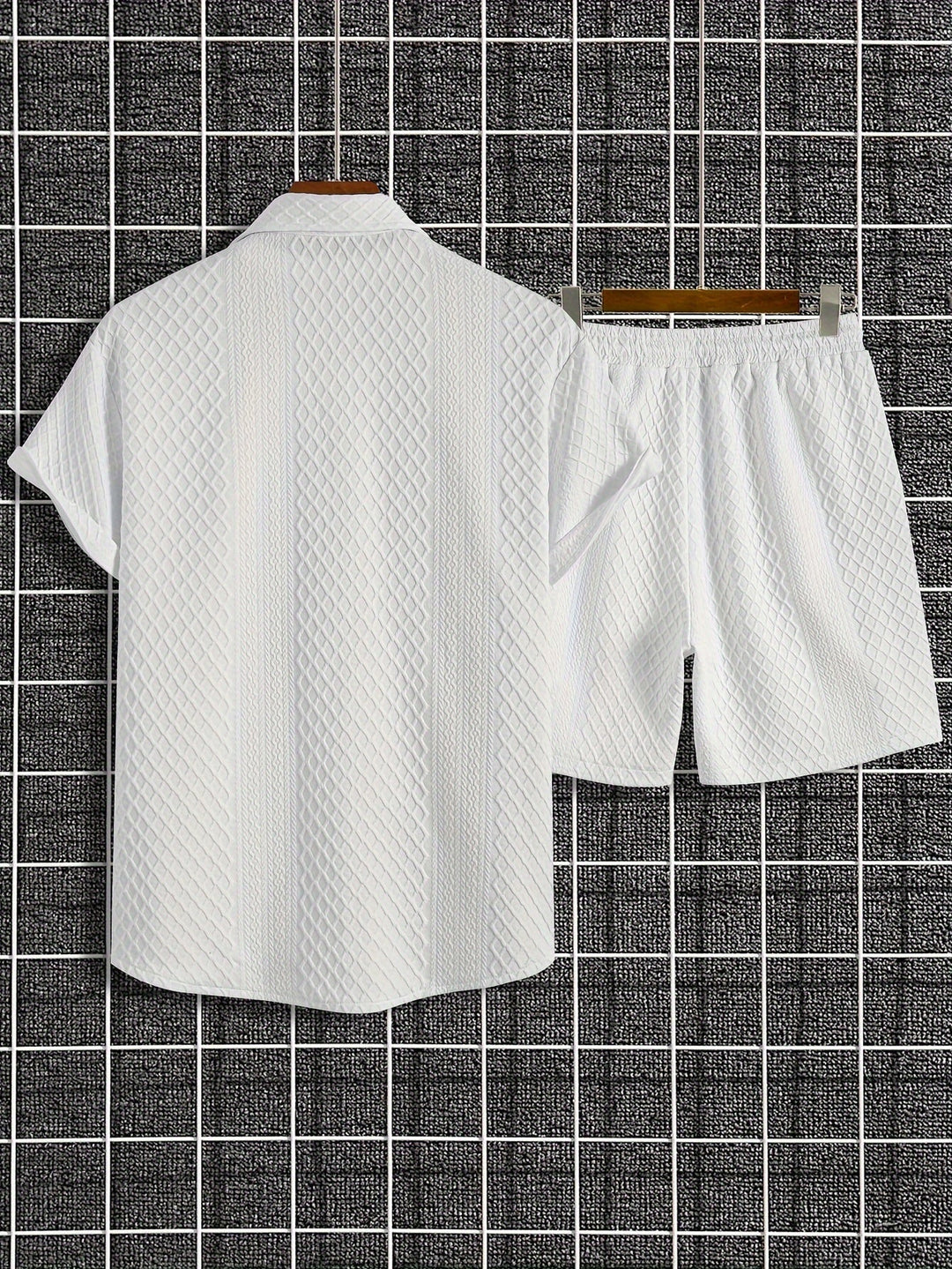 Levoire | Ensemble Uni En Maille À Carreaux En Coton De Cent
