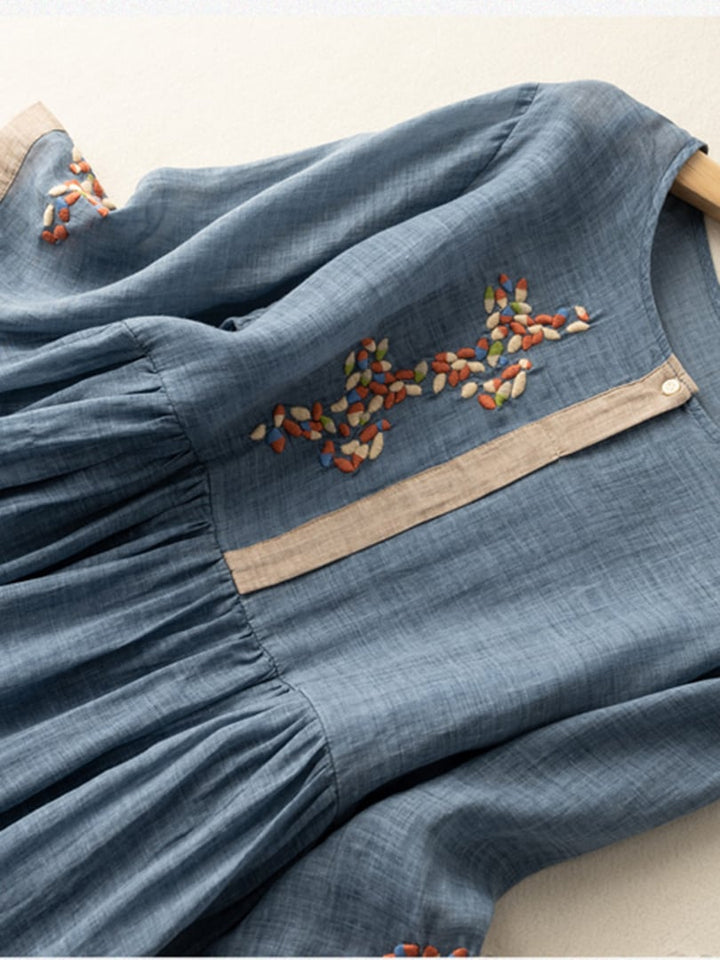 Levoire | Robe Brodée En Coton Et Lin