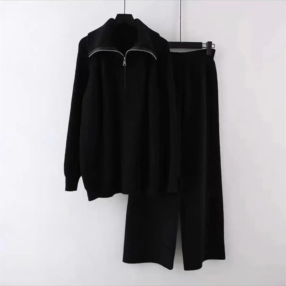 Levoire | Ensemble 2 Pièces Confortable En Tricot Noir Une taille