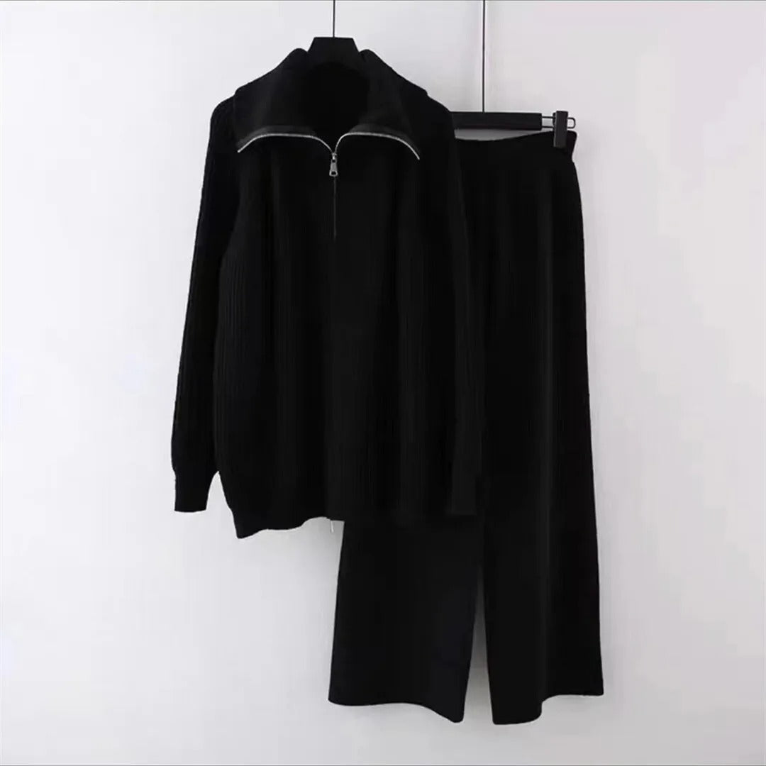 Levoire | Ensemble 2 Pièces Confortable En Tricot Noir Une taille