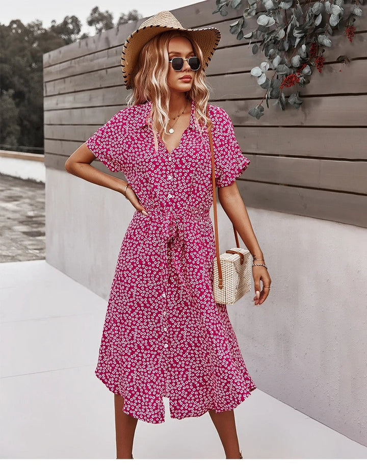 Levoire | Robe À Motif Floral Pour L'Été Rot