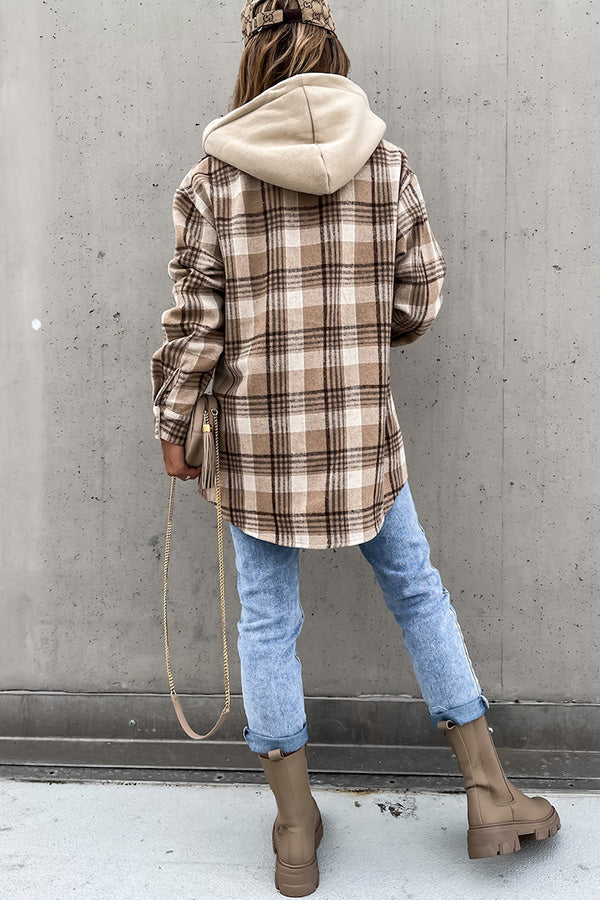 Levoire | Veste Élégante À Carreaux Avec Capuche