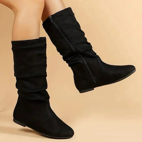 Levoire | Bottes Daim Femmes Genou Fermeture Éclair