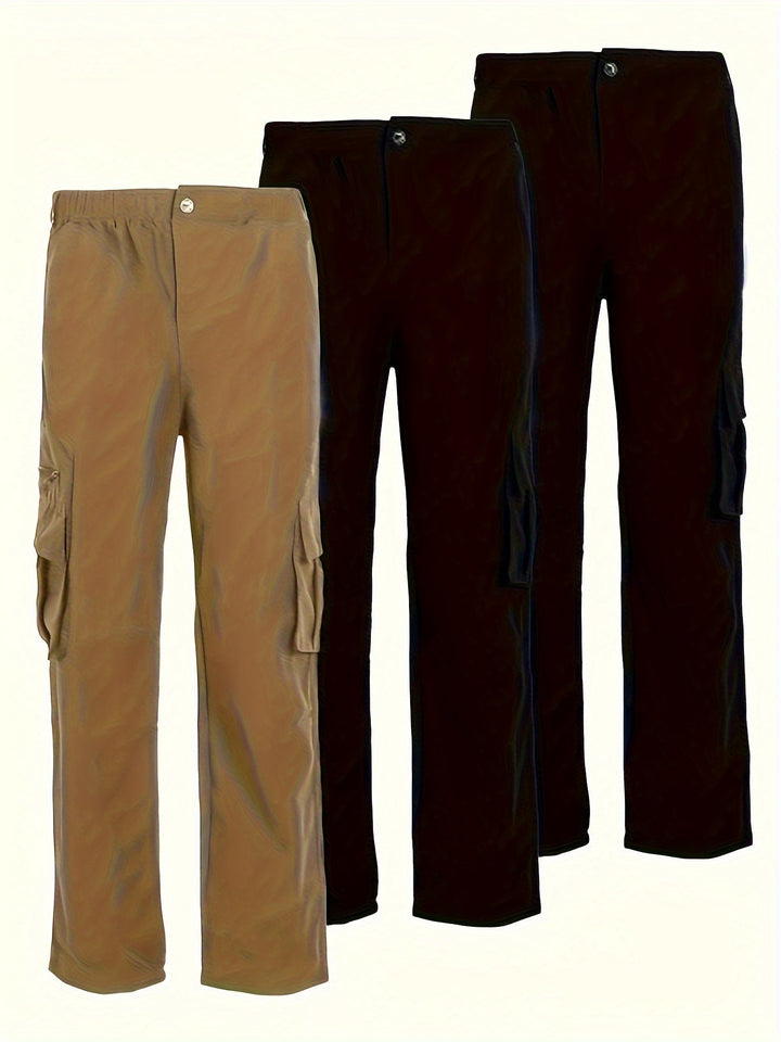 Levoire | Ce, Pantalons Cargo Pour Hommes Unis Olive vert + noir + bleu marine