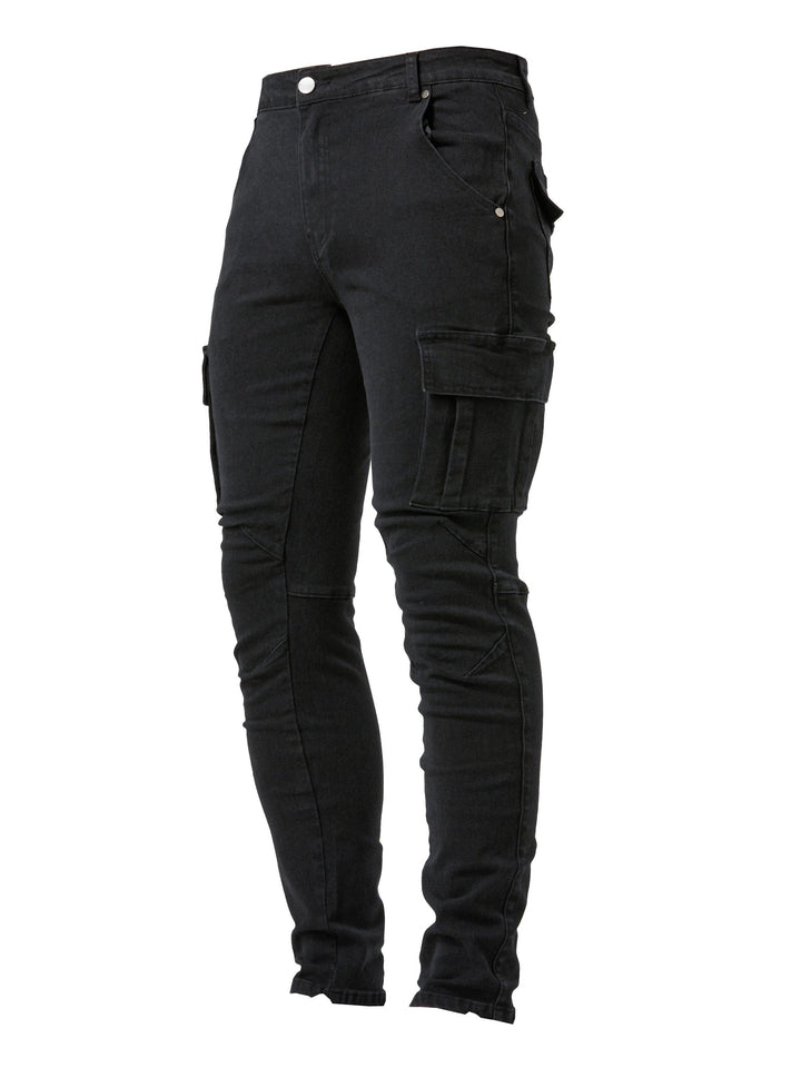 Levoire | Pantalons Cargo Slimfit En Denim Stretch Noir