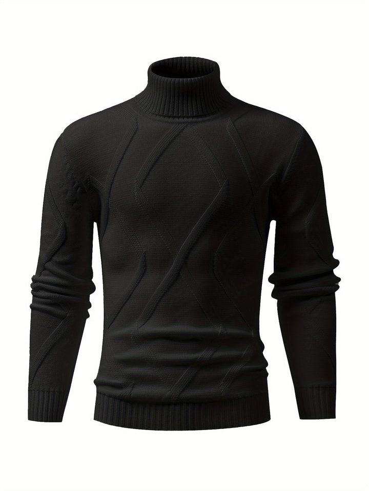 Levoire | Pull À Col Roulé En Tricot Avec Coupe Moderne Noir