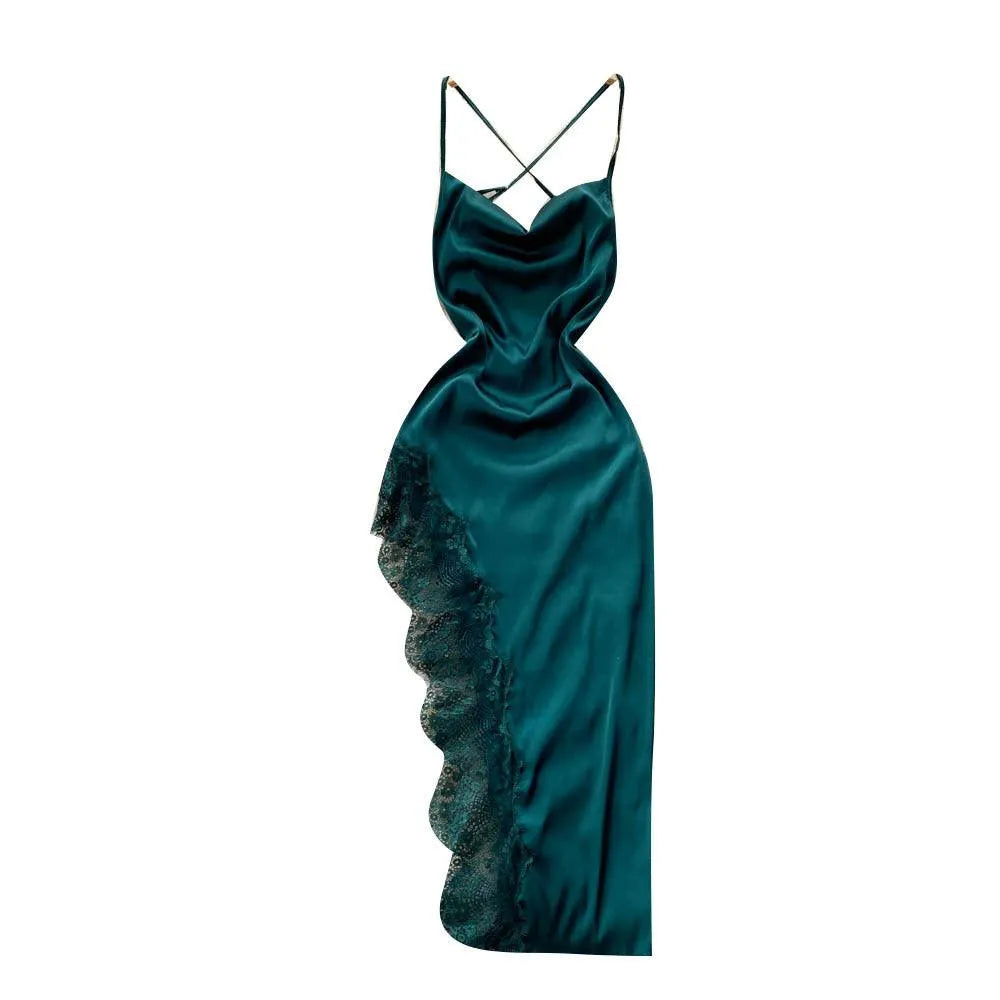 Levoire | Robe irrégulière en satin et dentelle