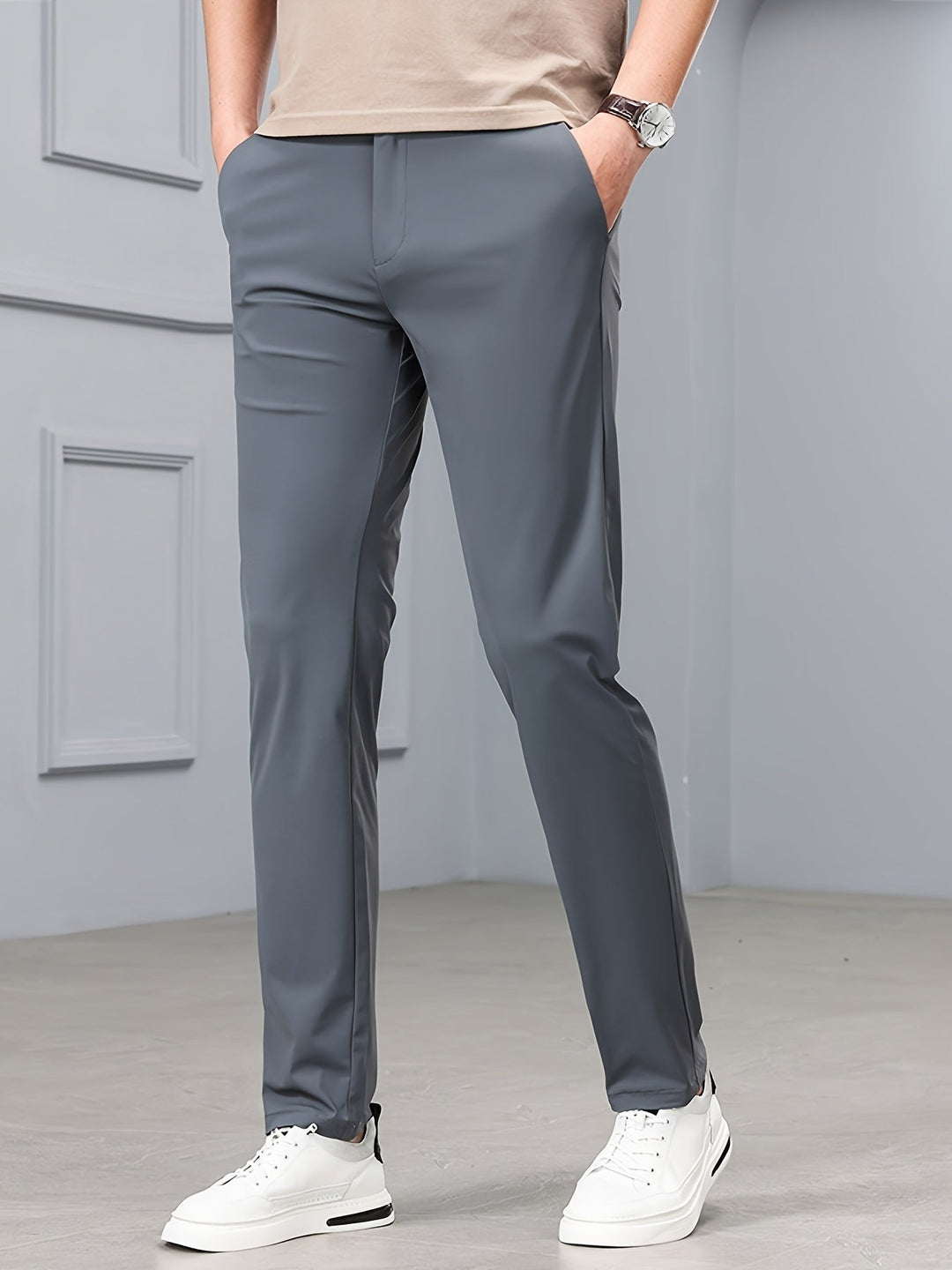 Levoire | Pantalons Confortables Pour Hommes Avec Des Matériaux Extensibles Et Des Poches Gris foncé