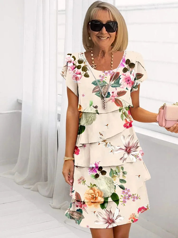 Levoire | Robe Maxi Élégante Avec Motif Floral Multicolore