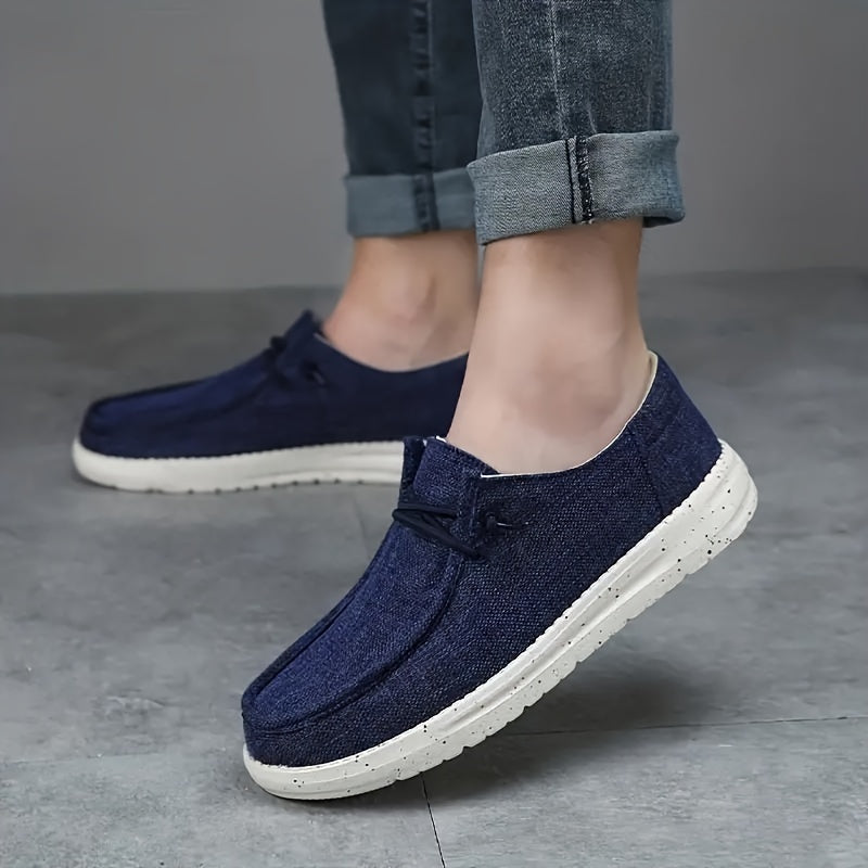 Levoire | Rentoa Hommes Mocassins À La Conception Minimaliste Et À Bout Rond Bleu