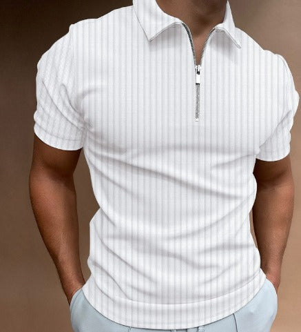 Levoire | Poloshirt En Rippstrick Blanc