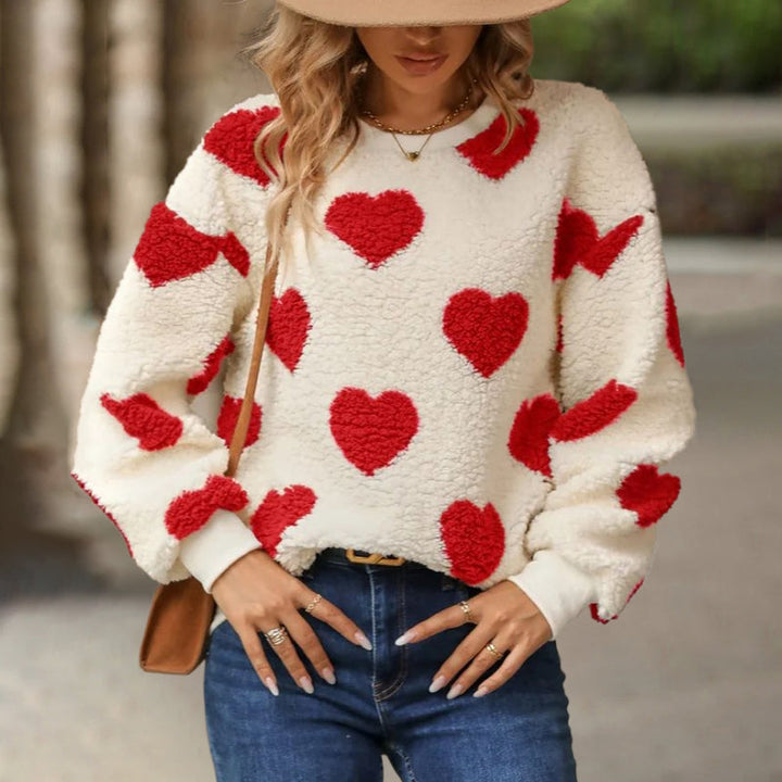 Levoire | Shirt En Peluche À Imprimé Coeur Rouge