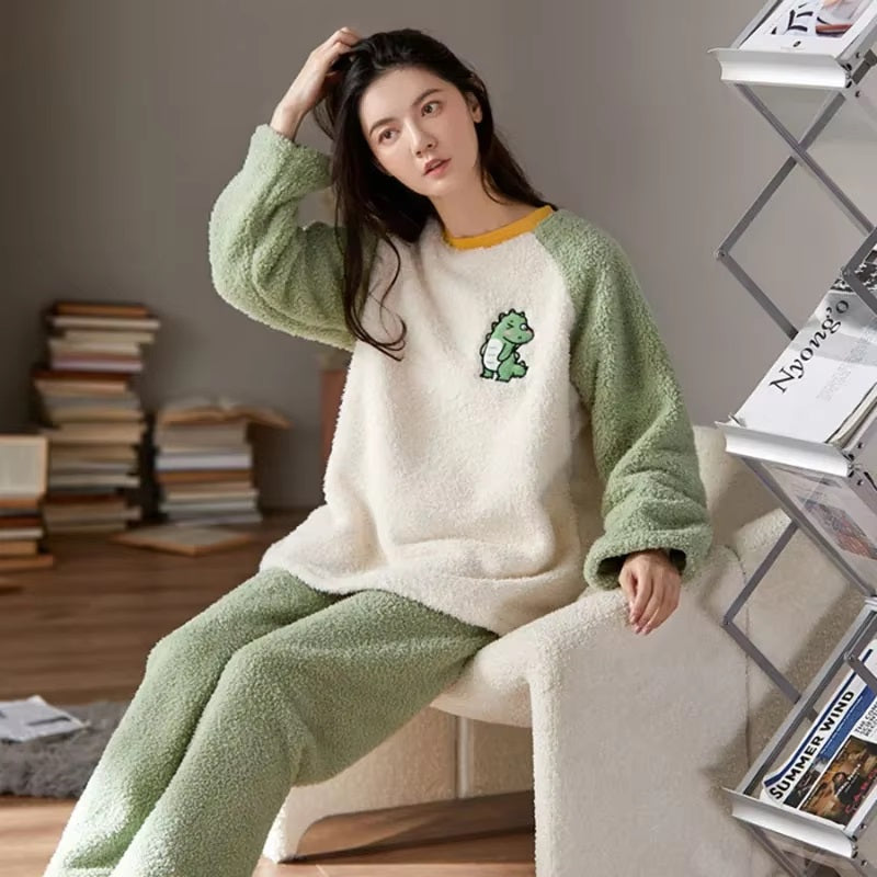 Levoire | Pyjama Chaud Deux Pièces Vert