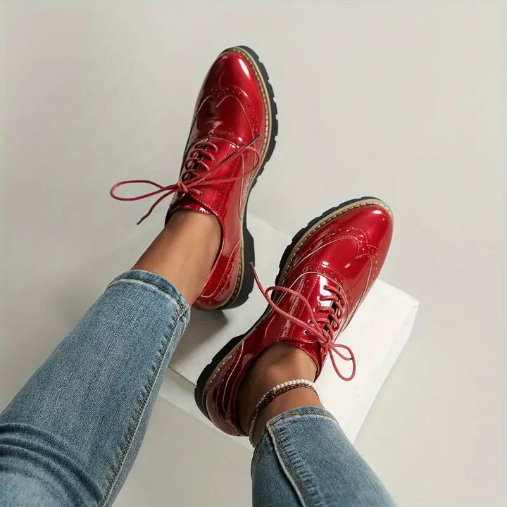 Levoire | Chaussures Vernis De Style Oxford Avec Semelle Épaisse Pour Femmes