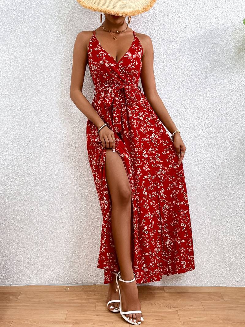 Levoire | Robe Cami Florale À Côtés Fendus