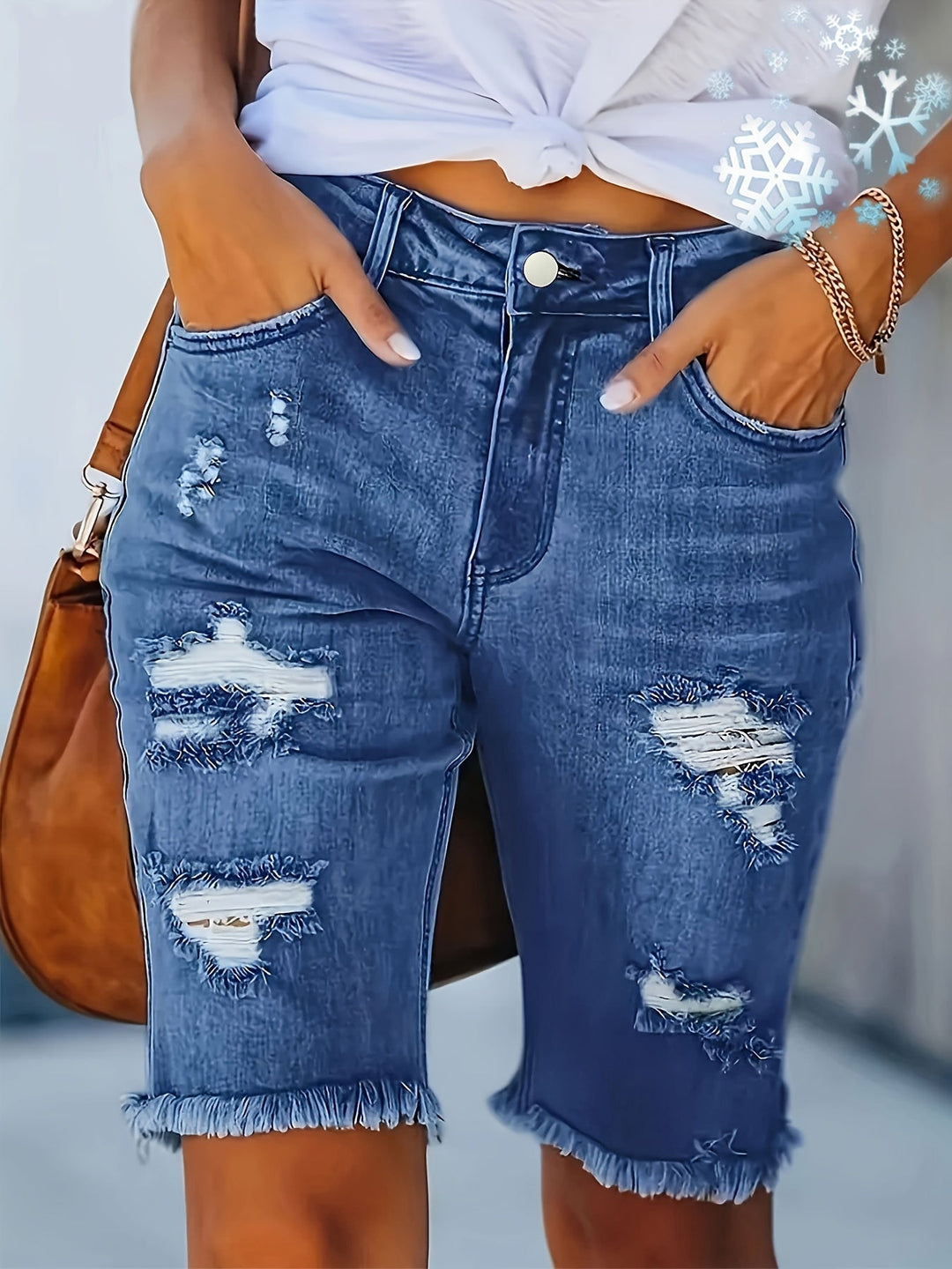 Levoire | Revityt Vartalohartsi Jeans Taille Haute Et À Ourlet Élastique Bleu profond