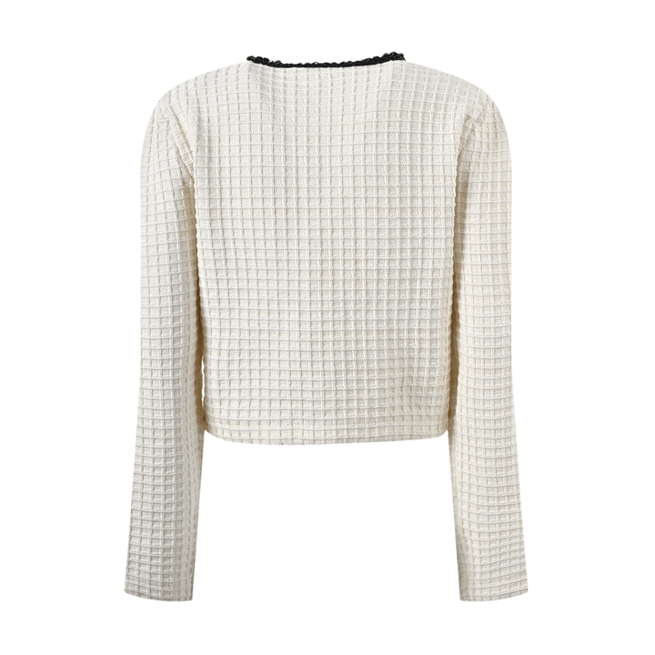 Levoire | Veste En Maille À Gaufres Blanches & Jupe Ensemble Assorti
