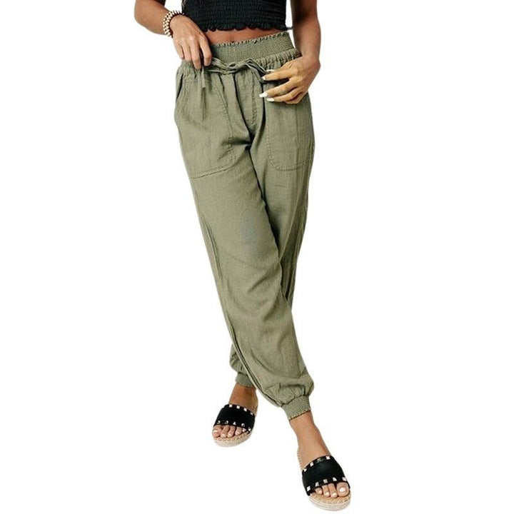 Levoire | Pantalon Harem Femme Confort Large Tendance Vert