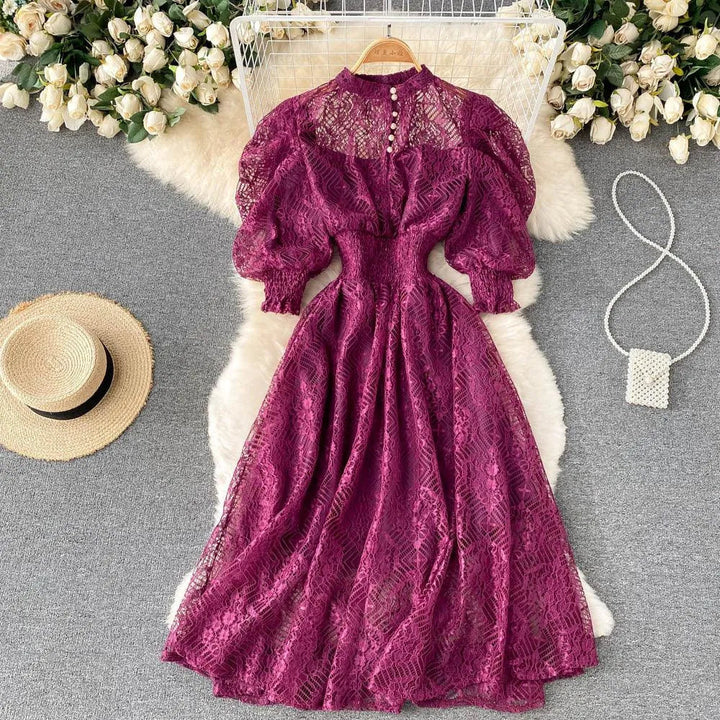 Levoire | Robe en dentelle vintage élégante Rosenrot Une taille
