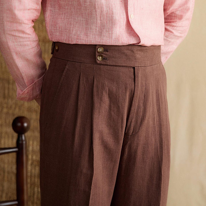 Levoire | Pantalon En Lin Coupe Décontractée Pour Les Journées Chaudes Café