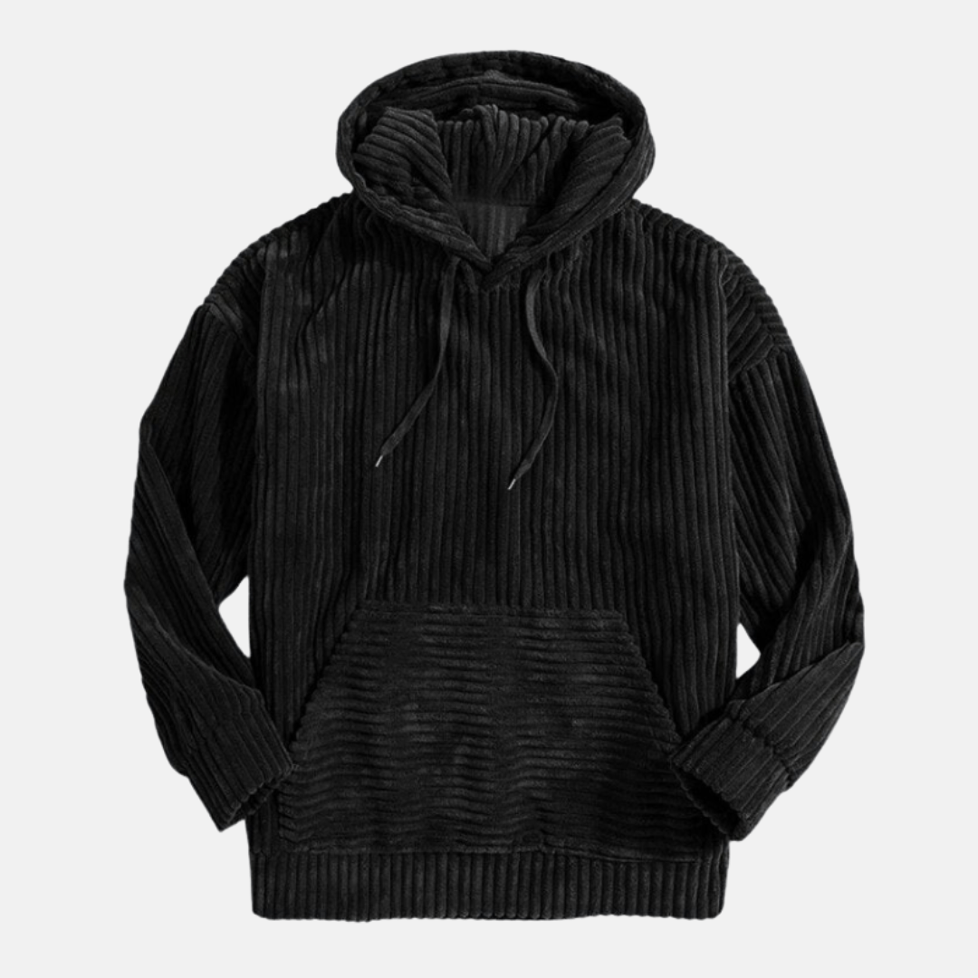 Levoire | Veste à capuche en velours côtelé pour hommes Pratique et à la mode Noir