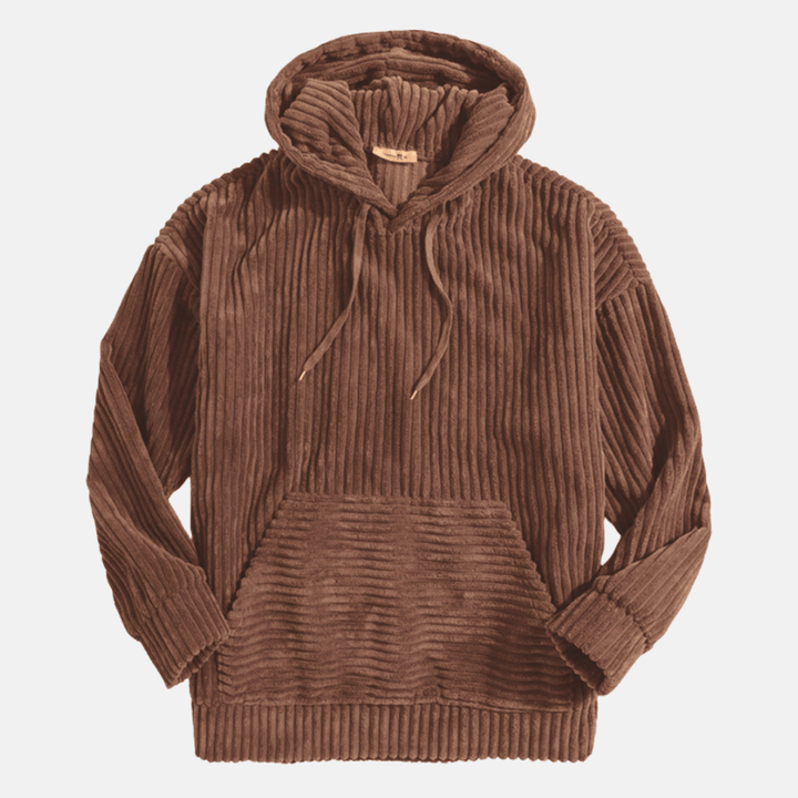 Levoire | Veste à capuche en velours côtelé pour hommes Pratique et à la mode Braun
