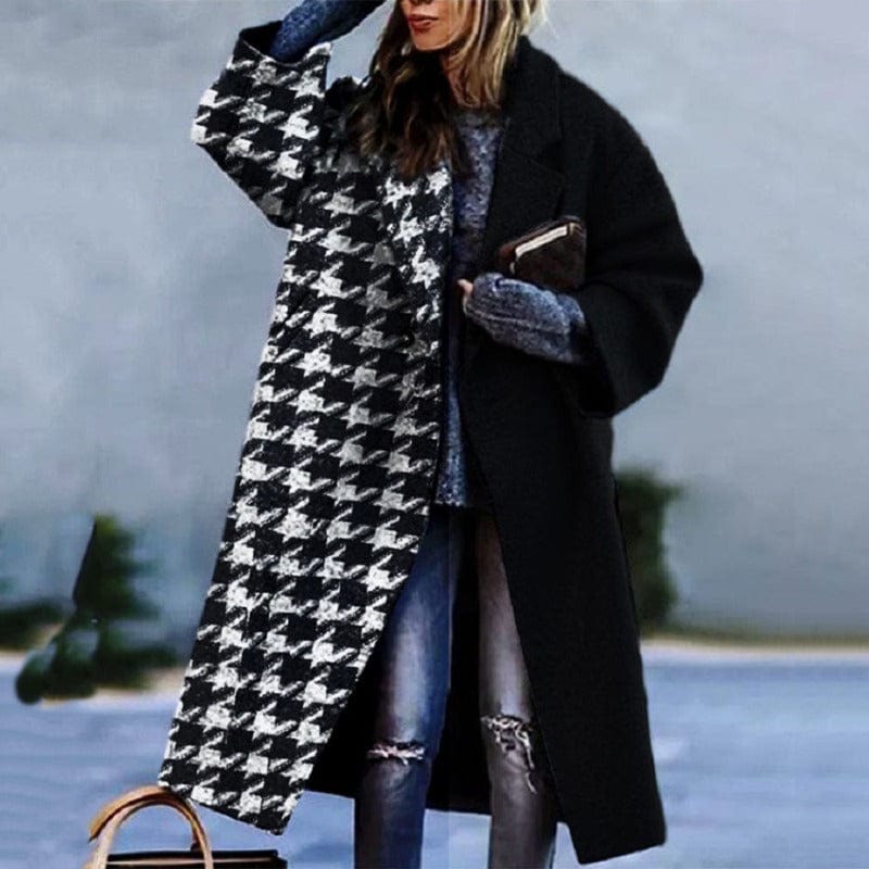 Levoire | Veste À Carreaux Élégante Avec Impression Noir
