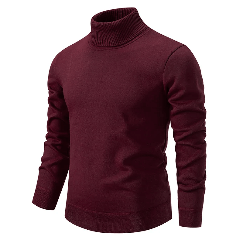 Levoire | Pull Col Roulé Doux Homme Bordeaux