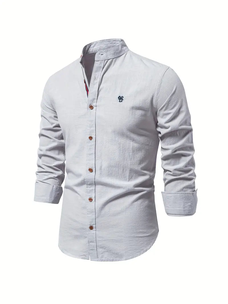 Levoire | Chemise À Manches Longues Pour Hommes Chemise Décontractée Classique En Coton Dans De Nombreuses Couleurs Gris