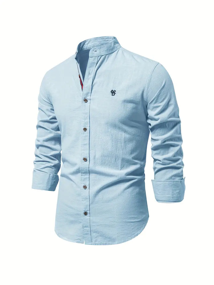 Levoire | Chemise À Manches Longues Pour Hommes Chemise Décontractée Classique En Coton Dans De Nombreuses Couleurs Bleu clair