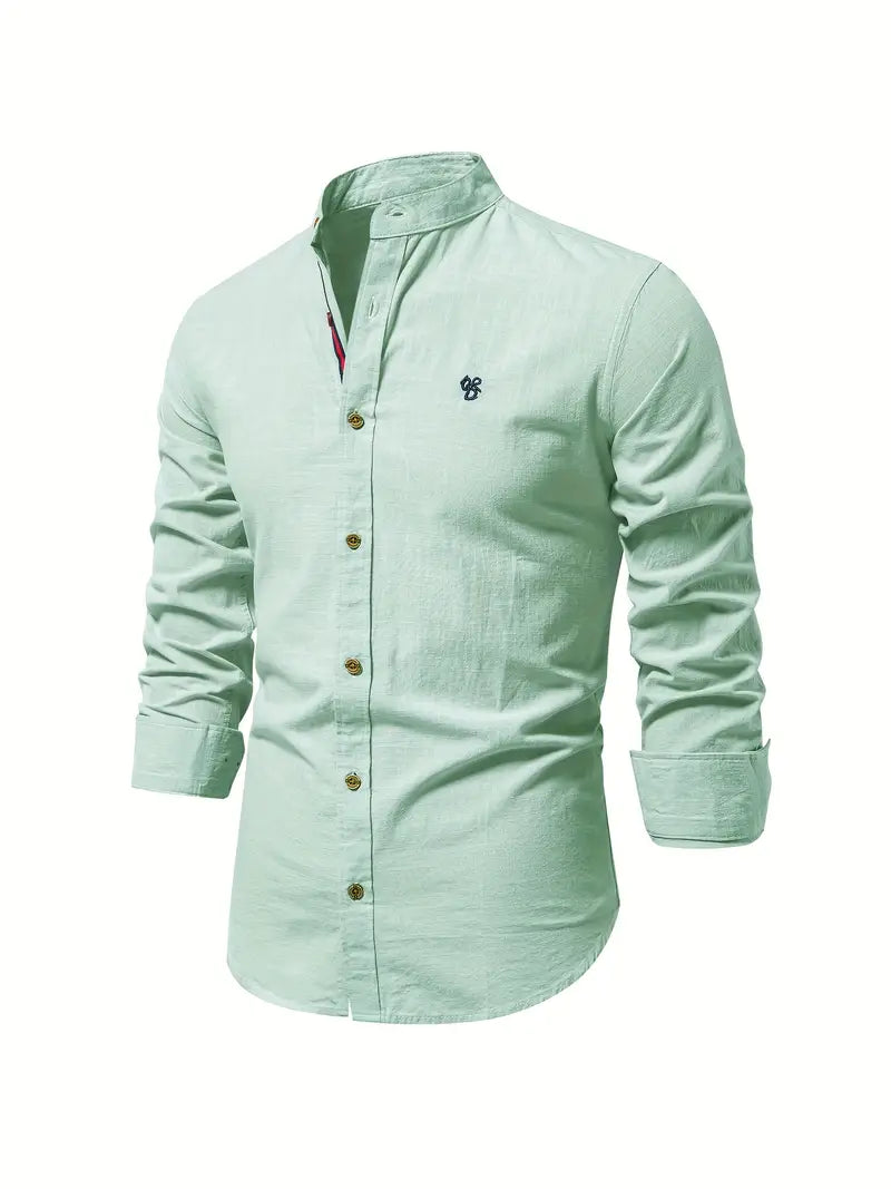 Levoire | Chemise À Manches Longues Pour Hommes Chemise Décontractée Classique En Coton Dans De Nombreuses Couleurs Vert clair