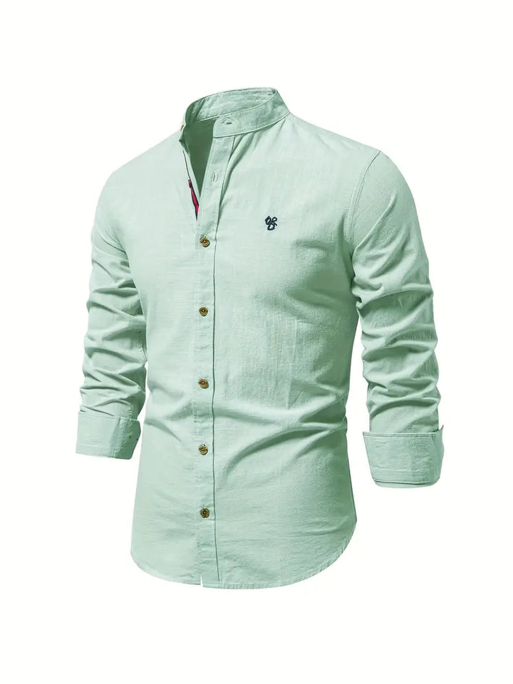 Levoire | Chemise À Manches Longues Pour Hommes Chemise Décontractée Classique En Coton Dans De Nombreuses Couleurs Vert clair
